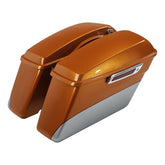 HR3 Amber Whiskey / Brilliant Silver Pearl Hard Saddlebags (Regular) For Harley Touring 14-23